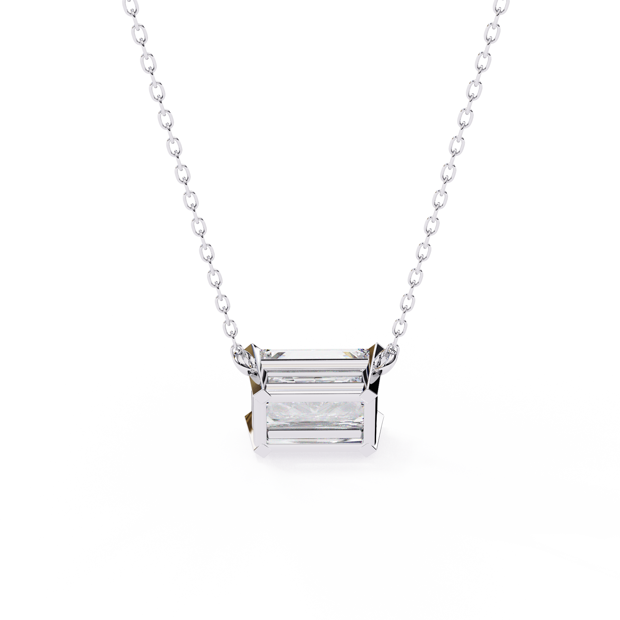 Solitairekart 1.95ct Horizontal Radiant-Cut Natural Diamond Solitaire Pendant-H Color, VS1 Clarity